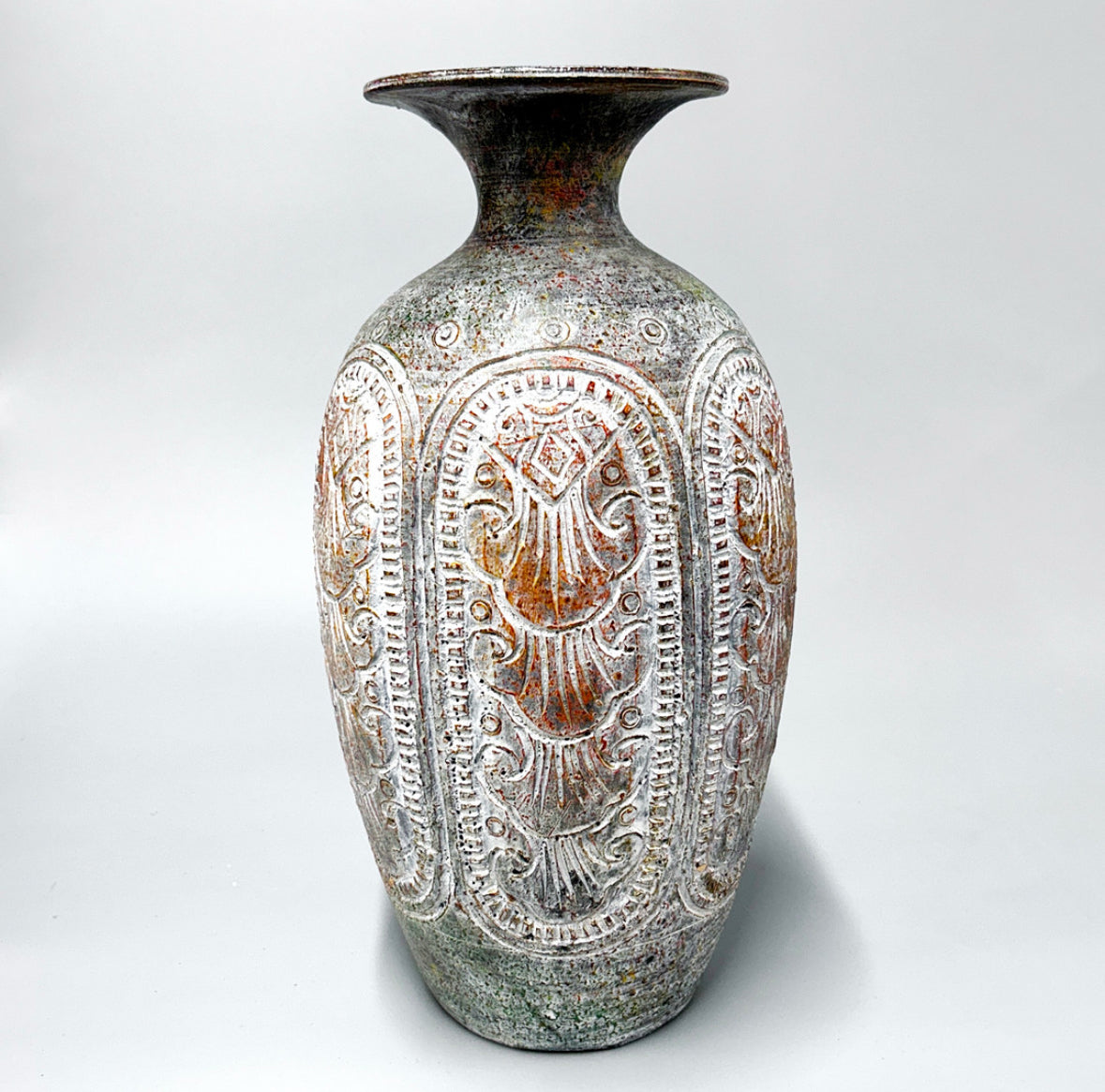 Large Antique Sgraffito Vase | Set of 2