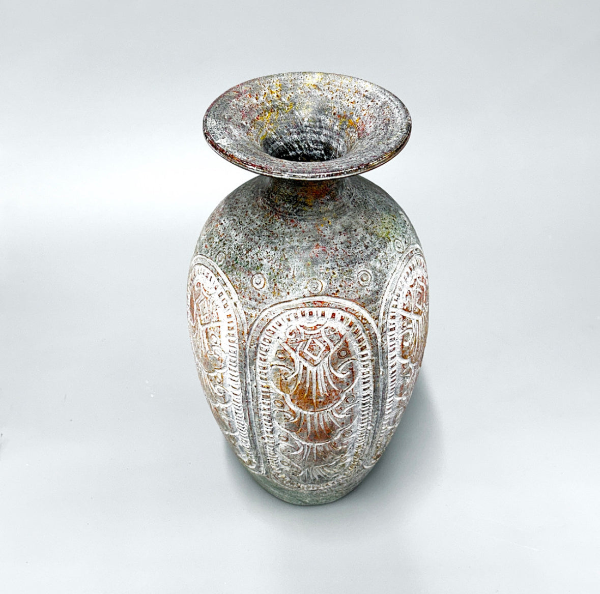 Large Antique Sgraffito Vase | Set of 2